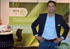 Jasper van Diemen stond op de beurs namens MPS. MPS promootte nu ook hun mogelijkheid tot het berekenen van een CO2 footprint met hun Hortifootprint calculator.